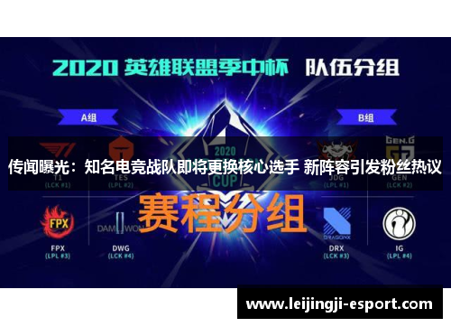 传闻曝光：知名电竞战队即将更换核心选手 新阵容引发粉丝热议