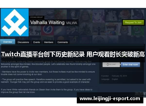 Twitch直播平台创下历史新纪录 用户观看时长突破新高