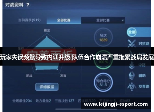 玩家失误频繁导致内讧升级 队伍合作崩溃严重拖累战局发展